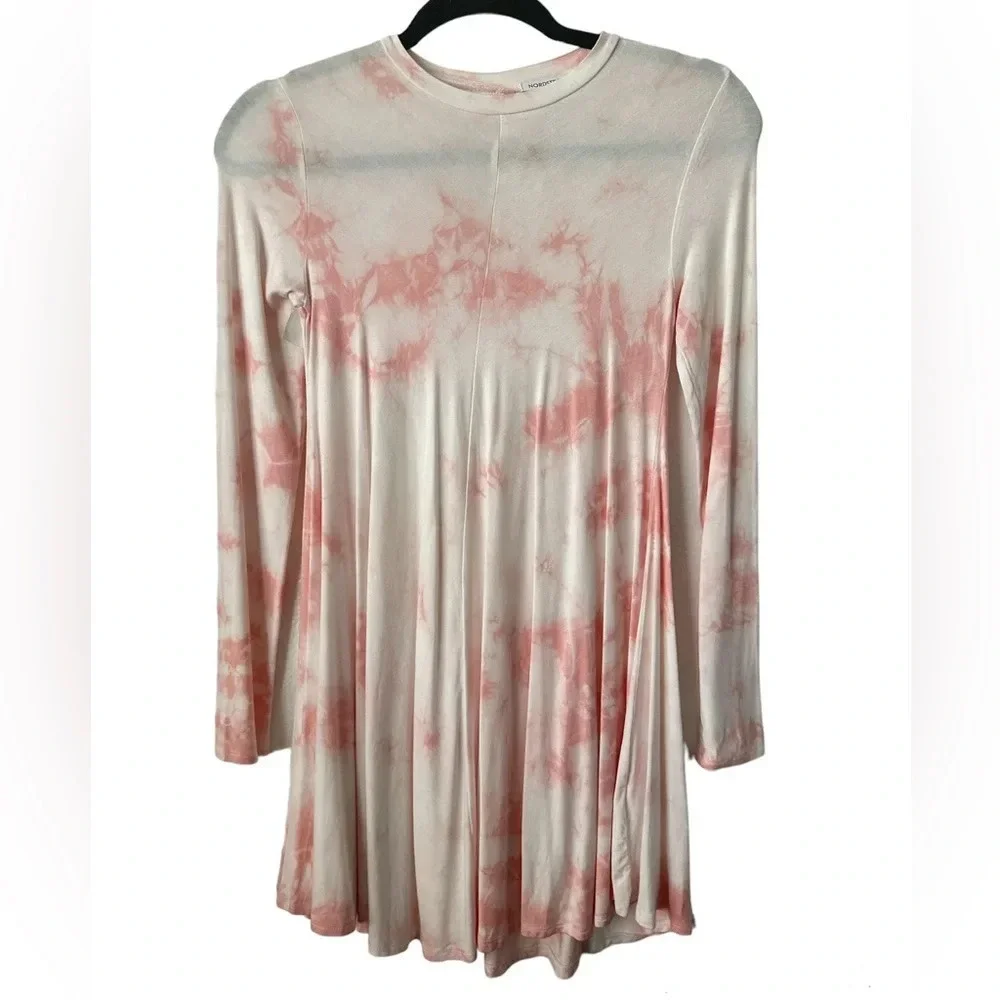 NORDSTROM Kid’s Girls Large 10/12 Long Sleeves Pull On Tye Dye Casual Dress